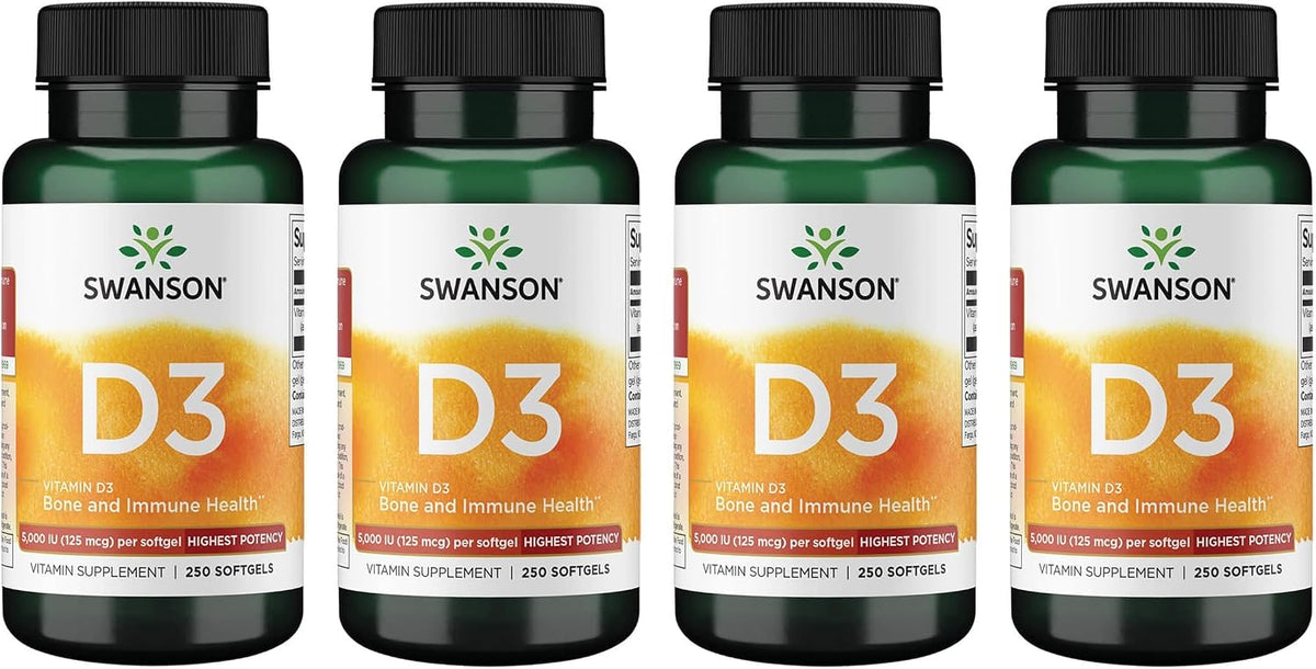 Swanson Vitamin D3 5,000 IU (125 mcg) – 250 Softgels - görsel 10