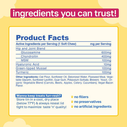 Happy Paws Skin and Coat Supplement for Dogs, Itch and Allergy Relief, 100 Chews