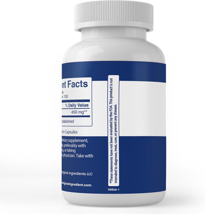 Pure Original Ingredients L-Tyrosine (100 Capsules) – Always Pure, No Additives or Fillers, Laboratory Verified