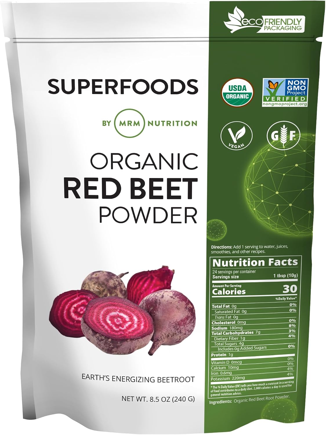 MRM Organic Red Beet Powder - Vegan & Gluten-Free - 24 Servings - görsel 1