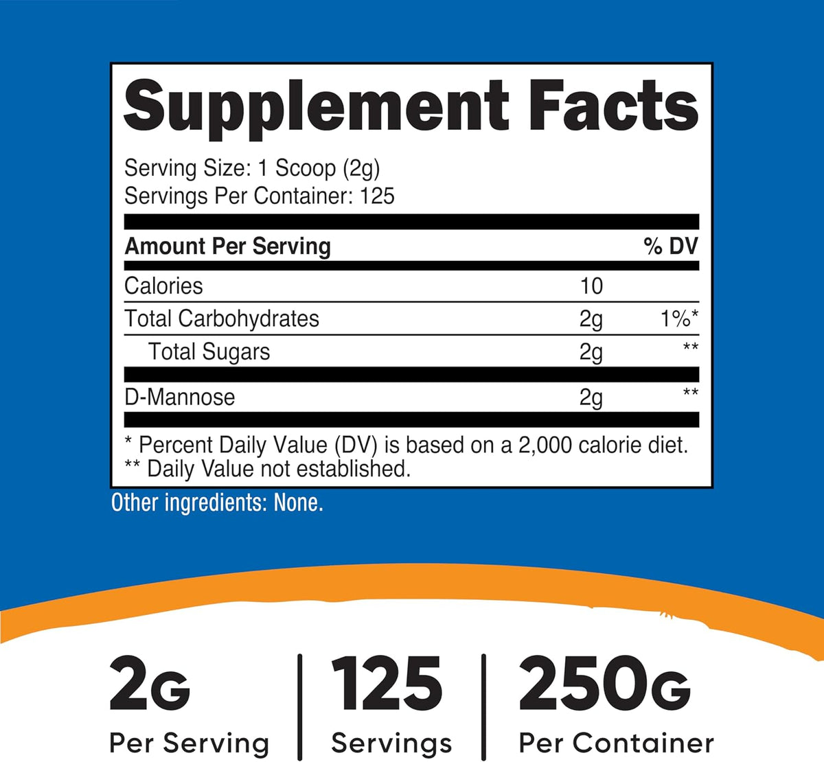 Nutricost D-Mannose Powder 250 Grammes - Non-GMO and Gluten-free - görsel 2