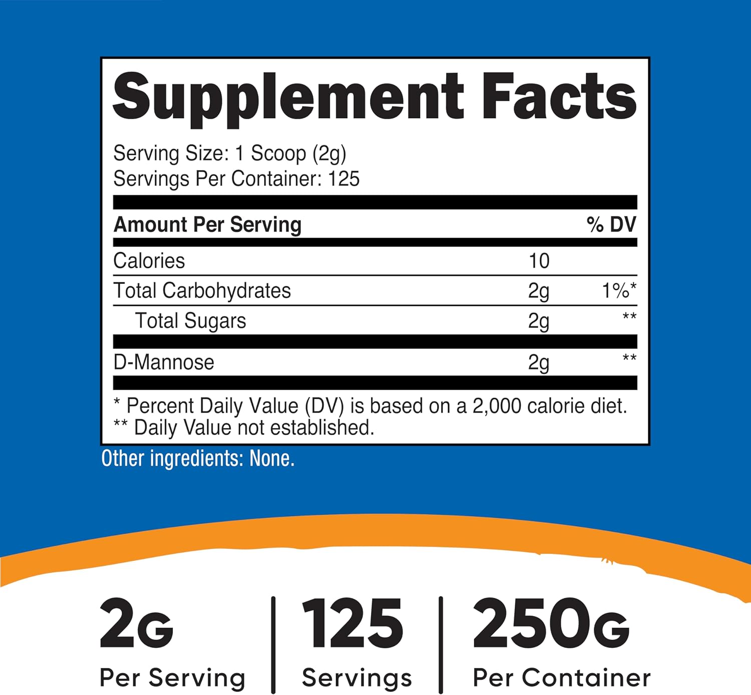 Nutricost D-Mannose Powder 250 Grammes - Non-GMO and Gluten-free - görsel 2