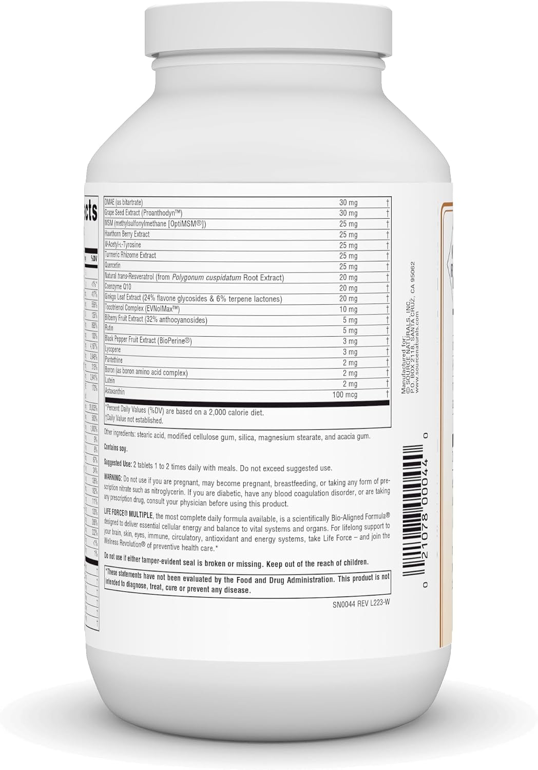 Source Naturals Life Force Multiple, No Iron – 180 Tablets - görsel 3