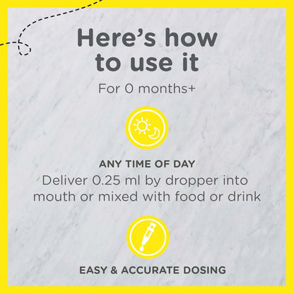 Zarbee's Vitamin D Drops for Infants, 400 IU (10 mcg) Baby & Toddler Liquid Supplement, New-born & Up, Dropper Syringe Included, 0.47 fl oz