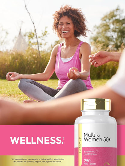 Carlyle Multivitamin for Women 50 and Over | 250 Mini Tablets | Iron Free | Non-GMO, Gluten-free