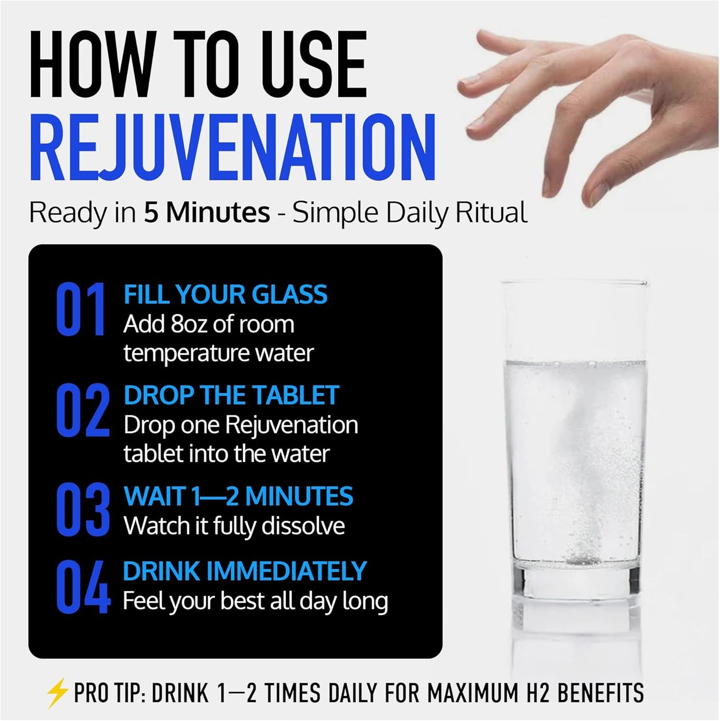 DRINK HRW Rejuvenation Molecular Hydrogen Water Tablets - Raspberry (60 Tablets) - görsel 8