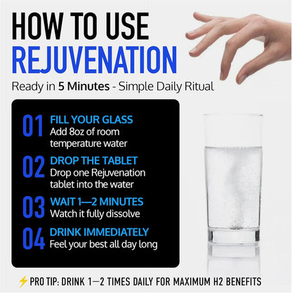 DRINK HRW Rejuvenation Molecular Hydrogen Water Tablets - Raspberry (60 Tablets)
