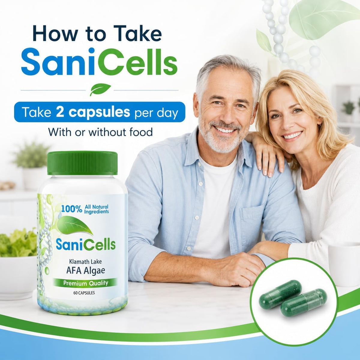 TROYA Sani Cells AFA Blue-Green Algae Capsules - Organic Superfood for Energy and Mental Clarity - görsel 6