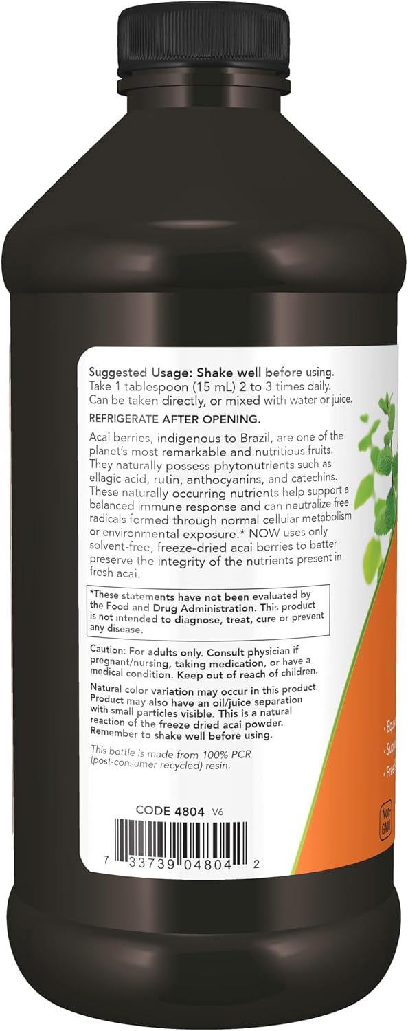 NOW Foods Acai Liquid – Super Fruit Concentrate, 473 ml - görsel 3