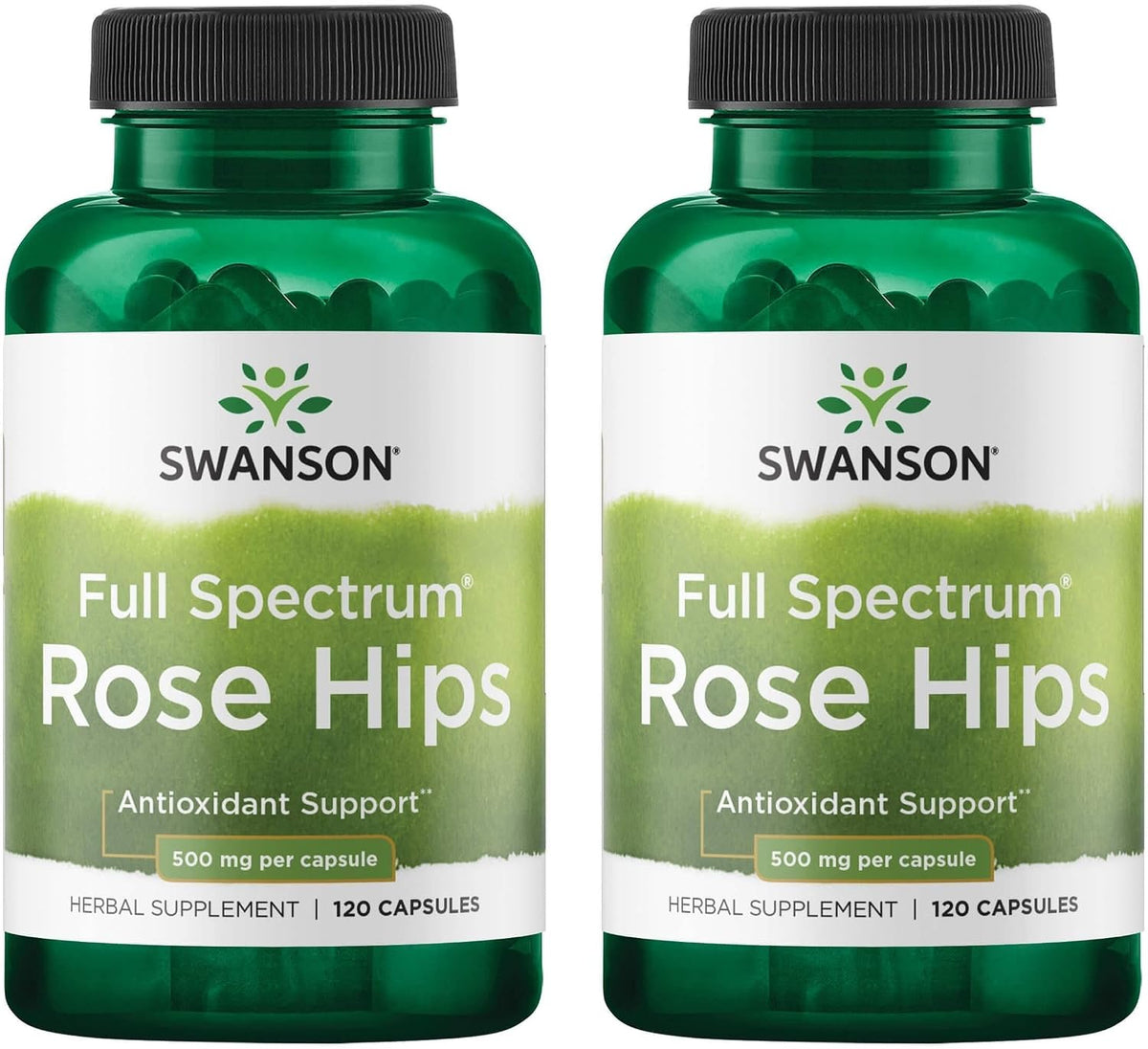 Swanson Rose Hips - Herbal Food Supplement for Immune System Support - 120 Capsules (500mg) - 2 Pack - görsel 1