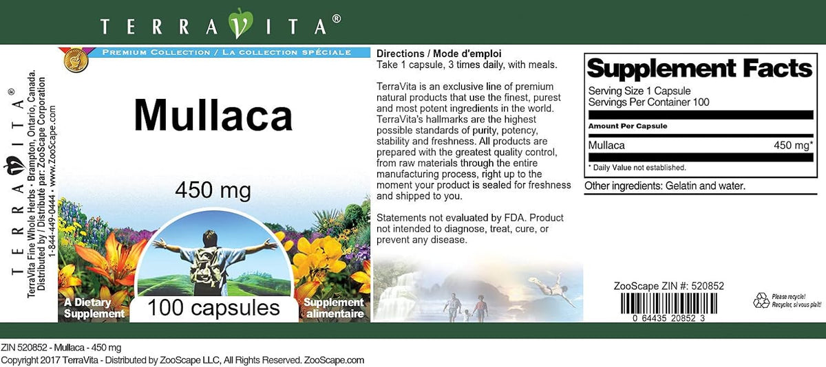 Mullaca - 450 mg (100 Capsules) - 3 Pack - görsel 3