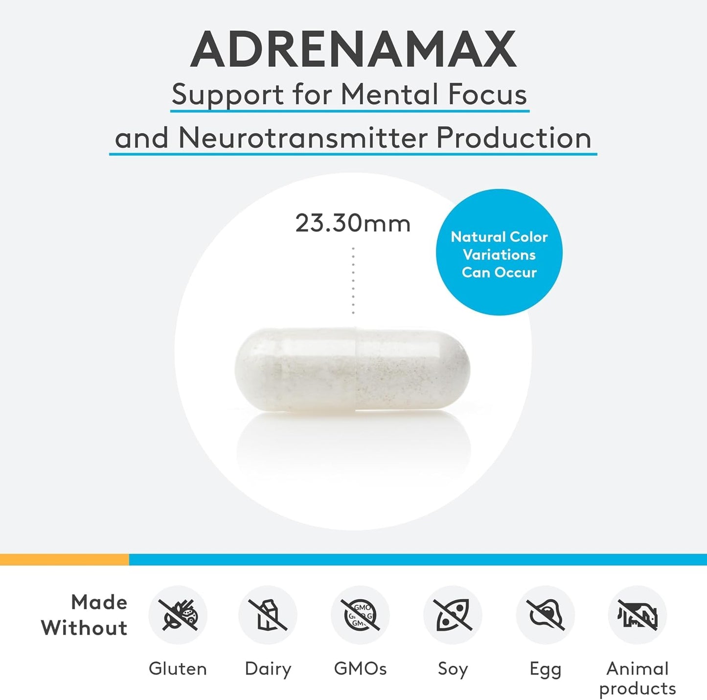 XYMOGEN AdrenaMax - L-Tyrosine & NAC Formula - Adrenal & Neurotransmitter Support - 120 Capsules - görsel 7