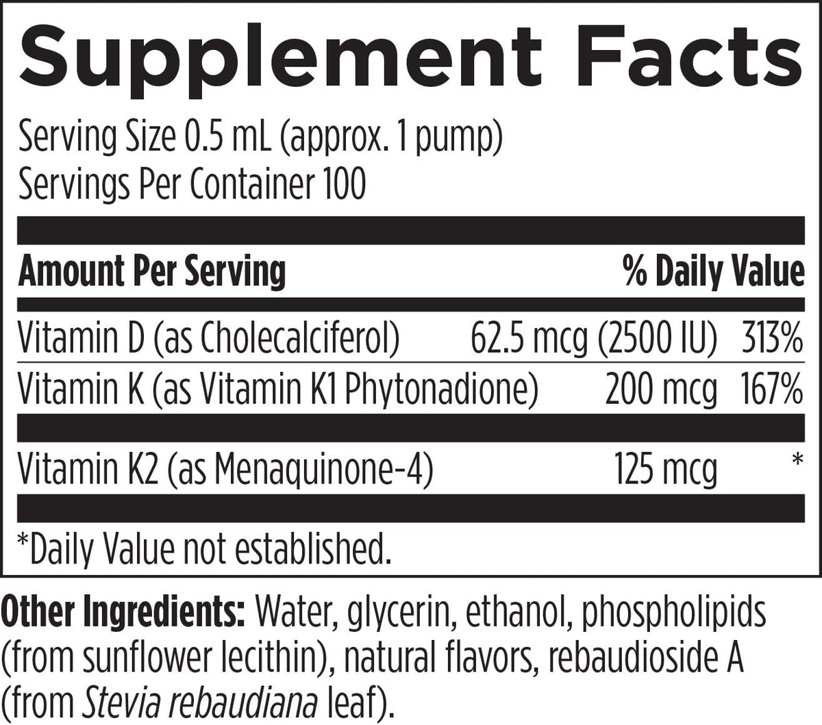 Designs for Health Liposomal D Supreme - Vitamin D3 + K (K1 & K2) Liquid - 2500 IU D3, 325 mcg K - Enhanced Absorption, Non-GM - görsel 5