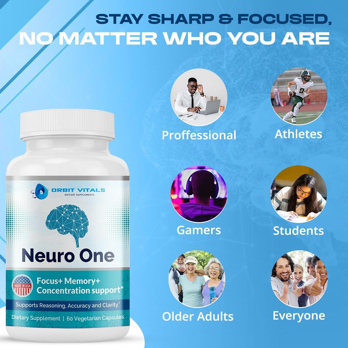 Neuro Brain Support Supplements for Memory - Cognitive Support Supplement - Boost Focus, Mood, Clarity, Concentration & Mental Speed - Brain Supplement for Adults - 60 Capsules - görsel 5