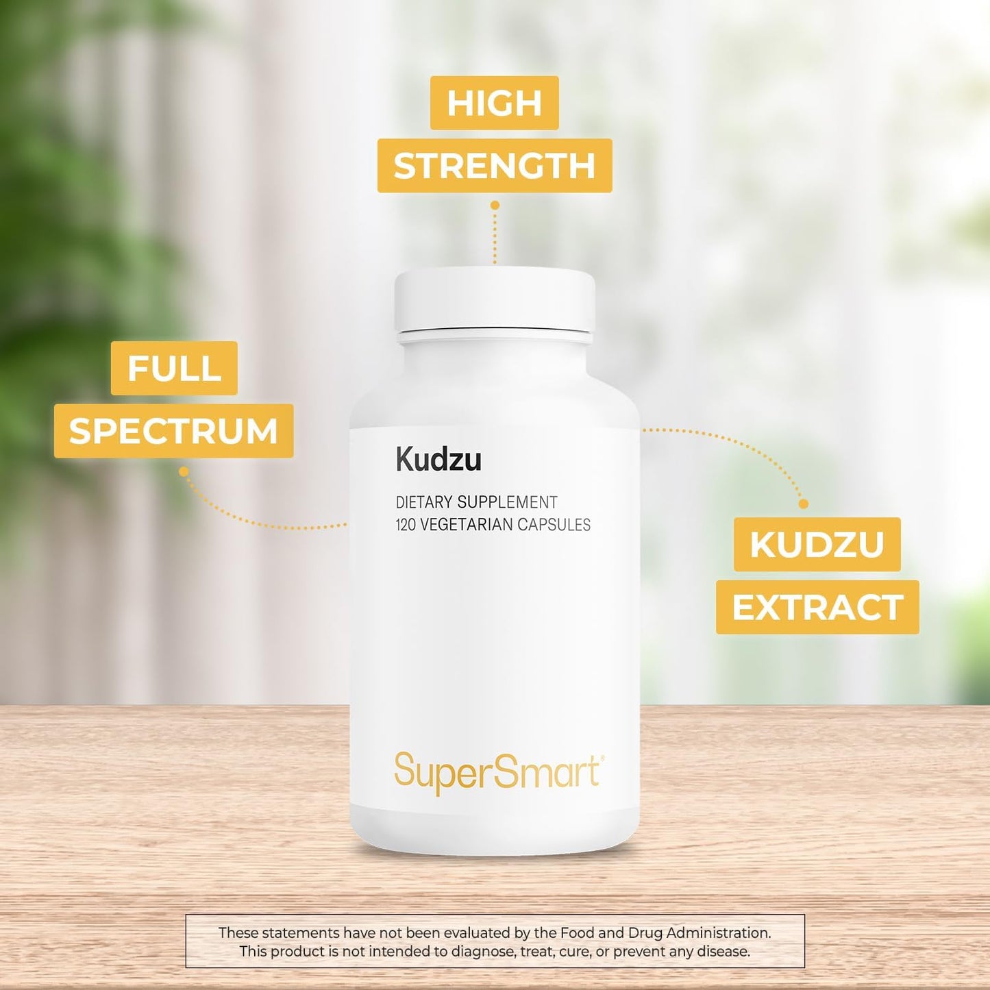 Supersmart Kudzu Extract 500 mg Full Spectrum - Herbal Antioxidant Supplement - Non-GM & Gluten-free - 120 Vegetarian Capsules - görsel 3