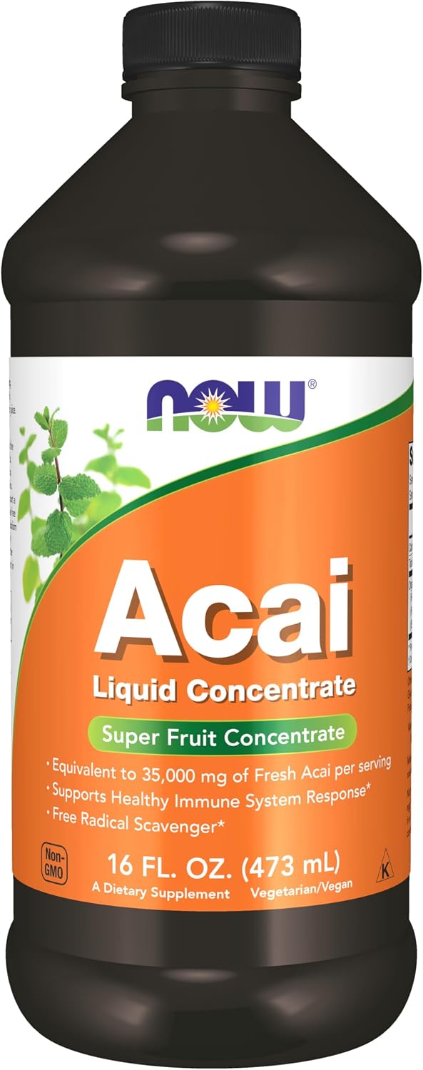 NOW Foods Acai Liquid – Super Fruit Concentrate, 473 ml - görsel 1