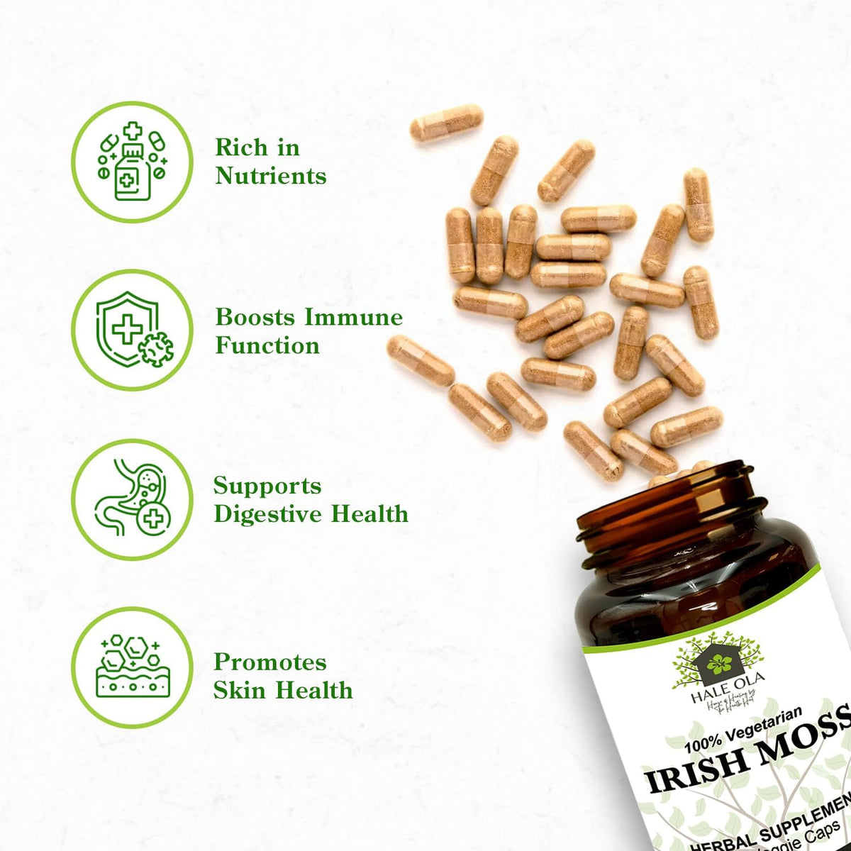 Hale Ola Irish Sea Moss Capsules – 450mg Vegan Supplement - görsel 5