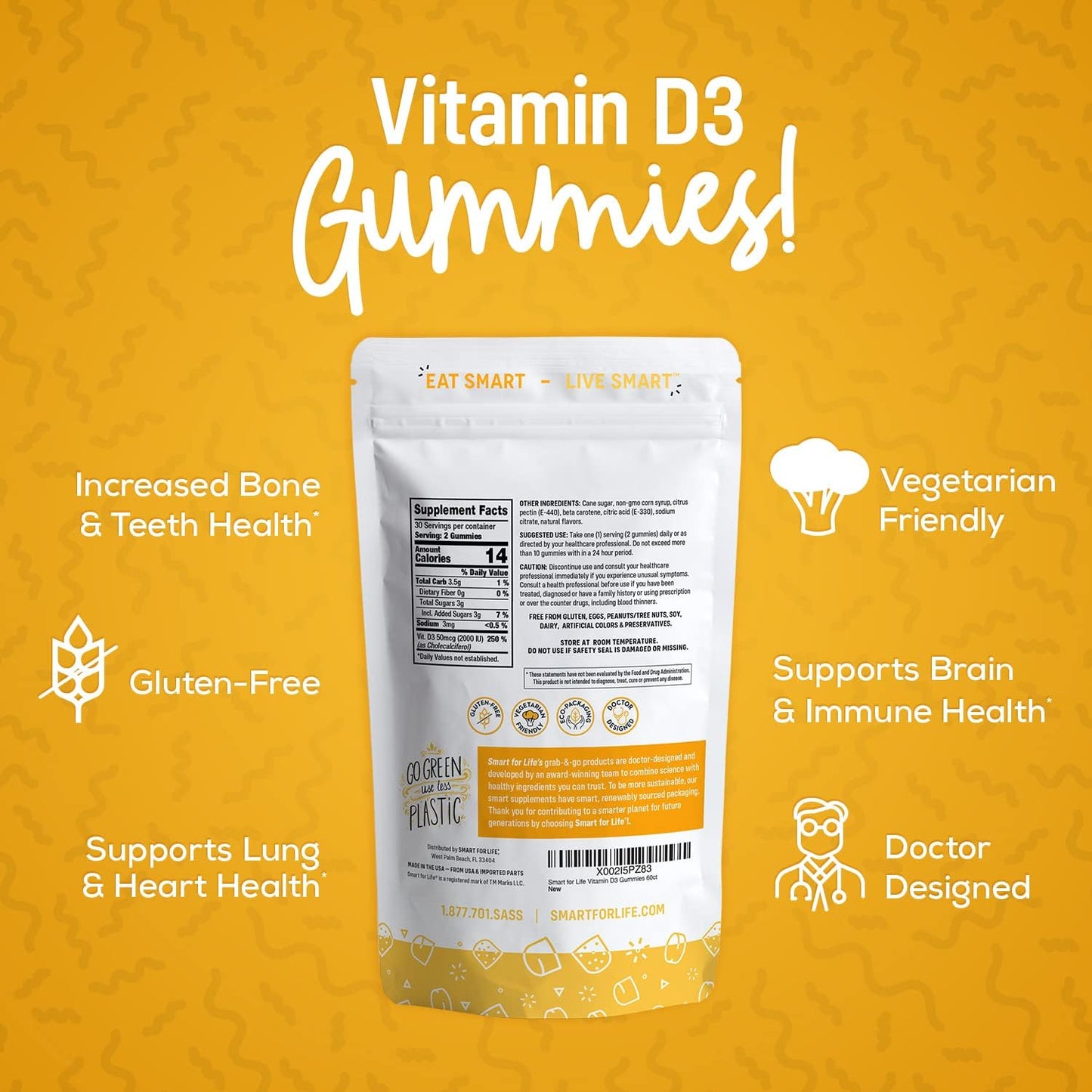 Smart for Life Vitamin D3 Gummies - 2000 IU - 60 Count - görsel 5