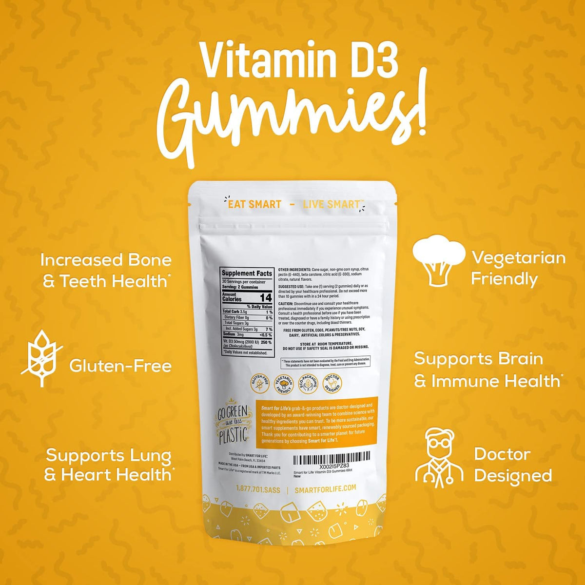Smart for Life Vitamin D3 Gummies - 2000 IU - 60 Count - görsel 5