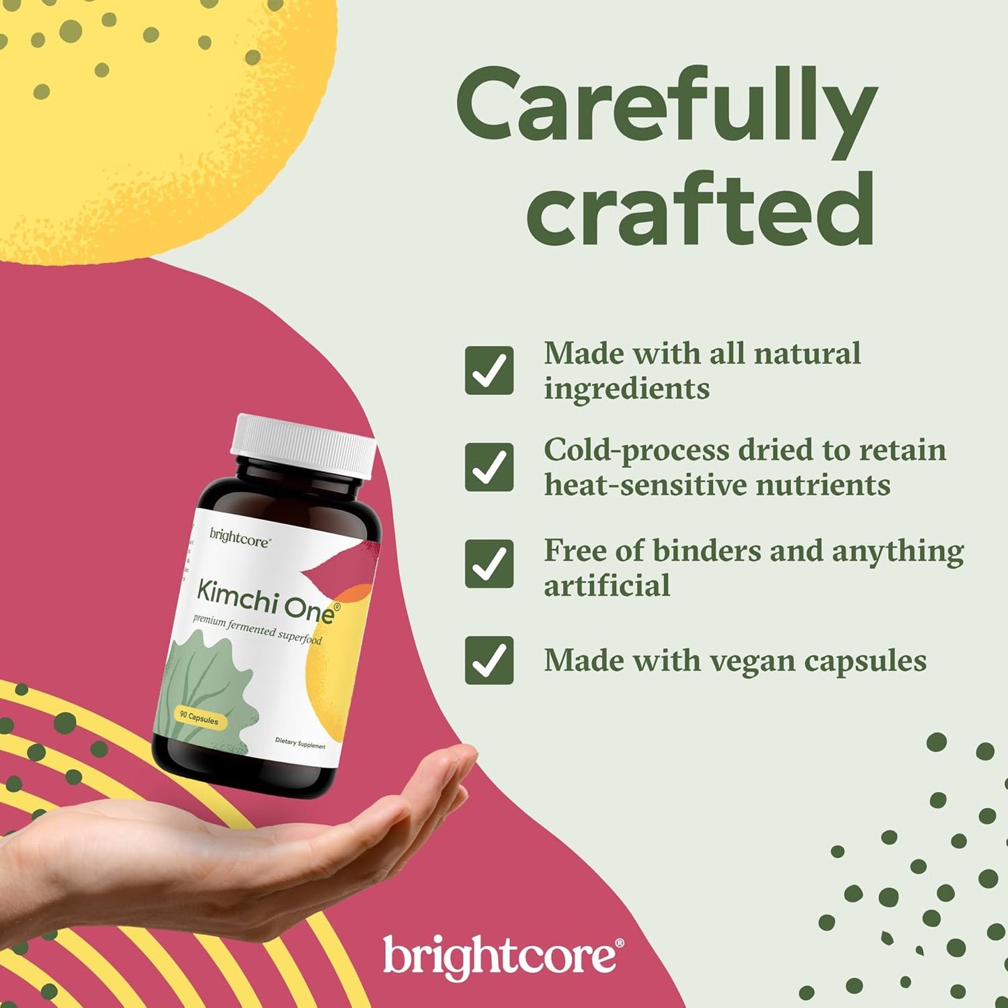 Brightcore Nutrition Kimchi One – Fermented Kimchi Powder Capsules (90 Count) - görsel 5