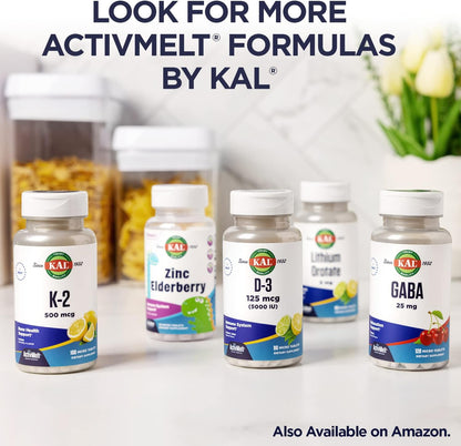 KAL Zinc Plus C ActivMelt - Instant Dissolve Vitamin C and Zinc, Immune Support, Natural Tangerine Flavour, 90 Micro Tablets