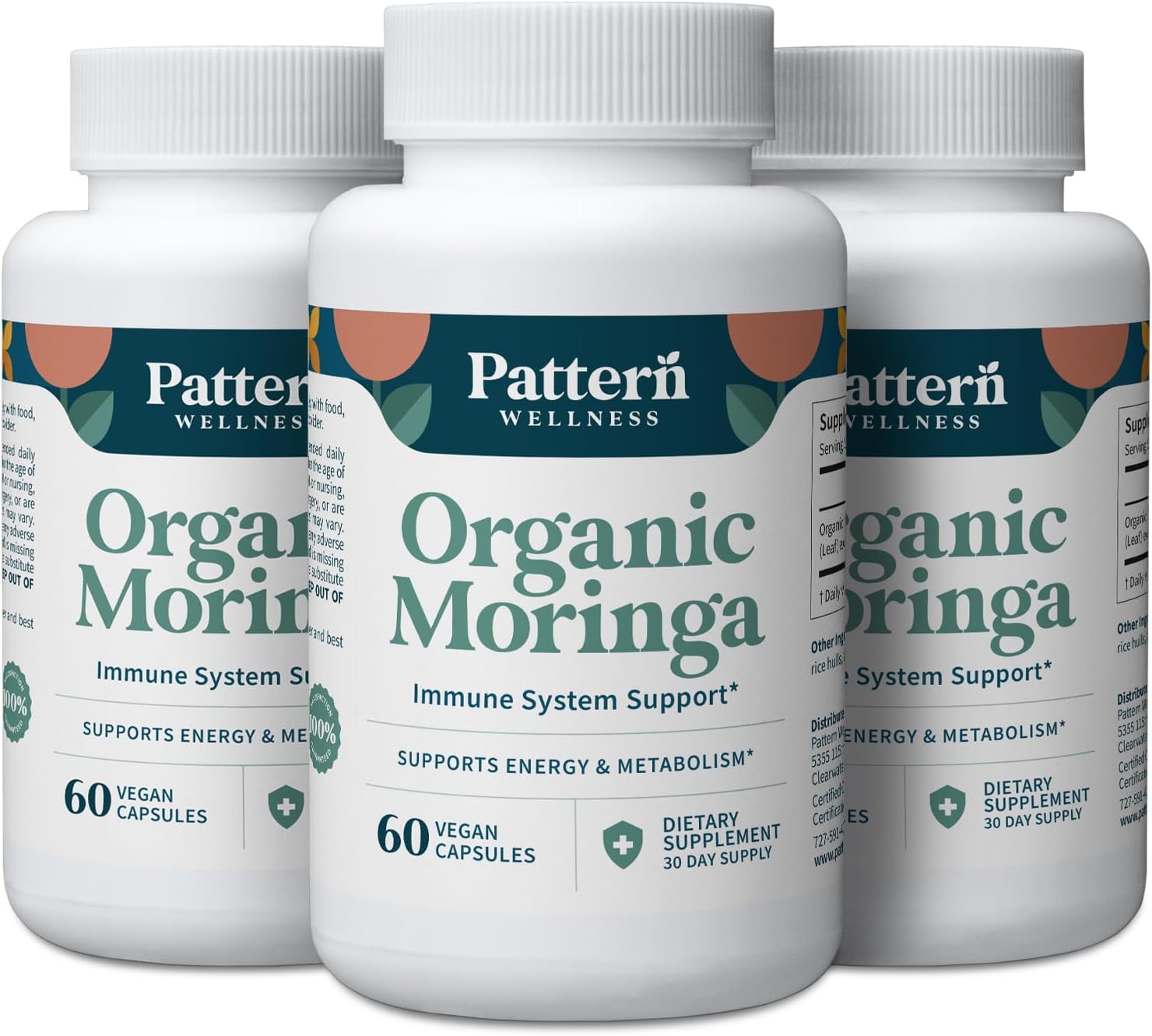 Pattern Wellness Organic Moringa Oleifera Supplement – Antioxidant Support & Cell Function – Whole Leaf Complete Formula – Vegan, Non-GMO – 60 Capsules - görsel 10