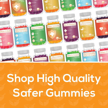 Safer Products Collagen Biotin Gummies - Supports Hair, Skin & Nails - Vegan, Non-GMO, Gluten-Free - Strawberry Flavour - 120 Gummies