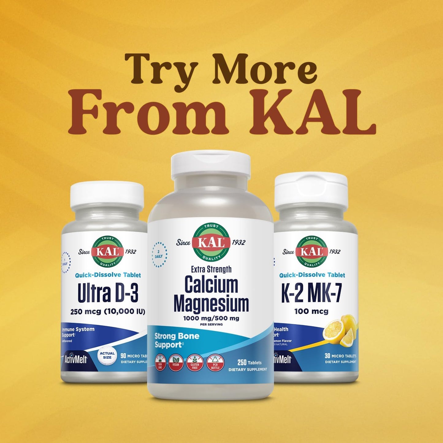 KAL Ultra Vitamin D3 10000 IU (250mcg) - High Potency Vitamin D - Immune Support and Calcium Absorption Support for Strong Bones - Quick Dissolve, Unflavoured ActivMelt - 90 Servings, 90 Micro Tablets - görsel 6