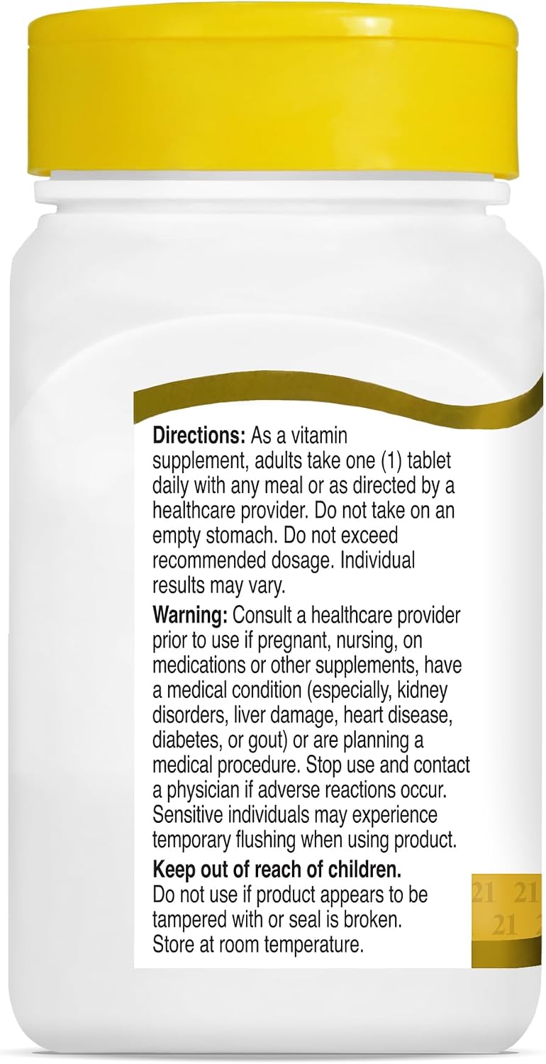 21st Century Niacin 250 mg Tablets, 110 Tablets (Pack of 2) - görsel 7