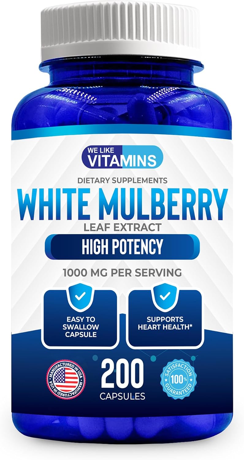 White Mulberry 1000mg 200 Vegan Capsules – White Mulberry Leaf Extract Supplement - görsel 8
