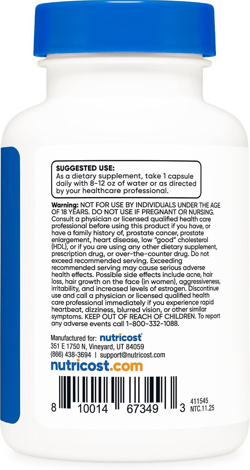Nutricost Pregnenolone 100mg, 120 Capsules - Non-GM, Gluten-free, Vegetarian - görsel 4