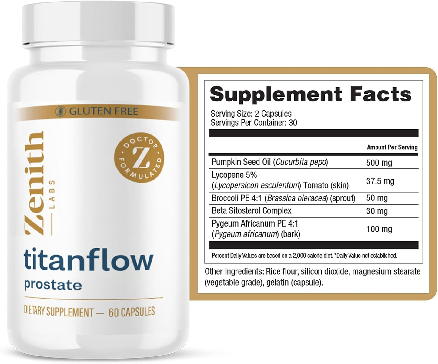 TitanFlow Prostate Supplement for Men with Pumpkin Seed Oil - Urinary & Prostate Health Support - görsel 2