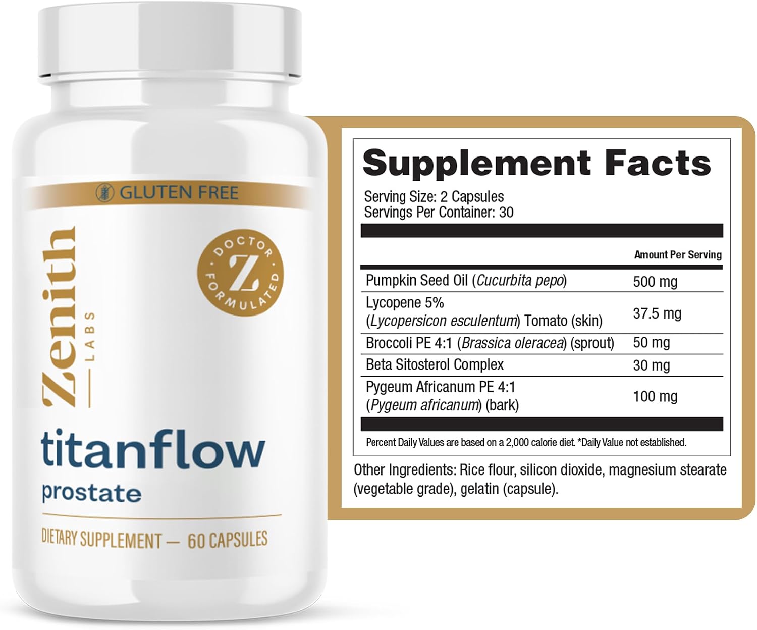 TitanFlow Prostate Supplement for Men with Pumpkin Seed Oil - Urinary & Prostate Health Support - görsel 2