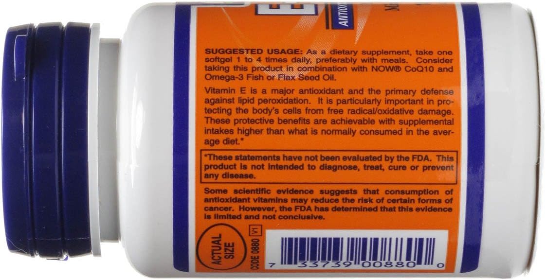 NOW Foods Vitamin E-200 IU Softgels (Pack of 2) - görsel 2