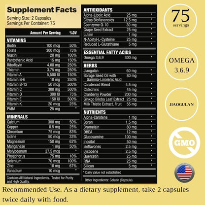 Vita Life Complete Multivitamin & Mineral + CoQ-10 with EFA and Vegetables & Herbs Blend