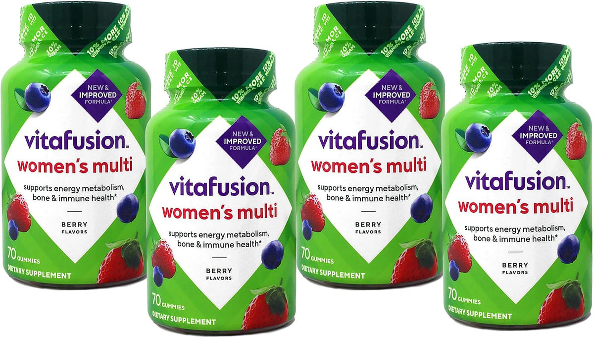 Vitafusion Women's Complete Multivitamin Gummies, Natural Berry, 70 Ct (4 Pack) (Bundle) - görsel 1