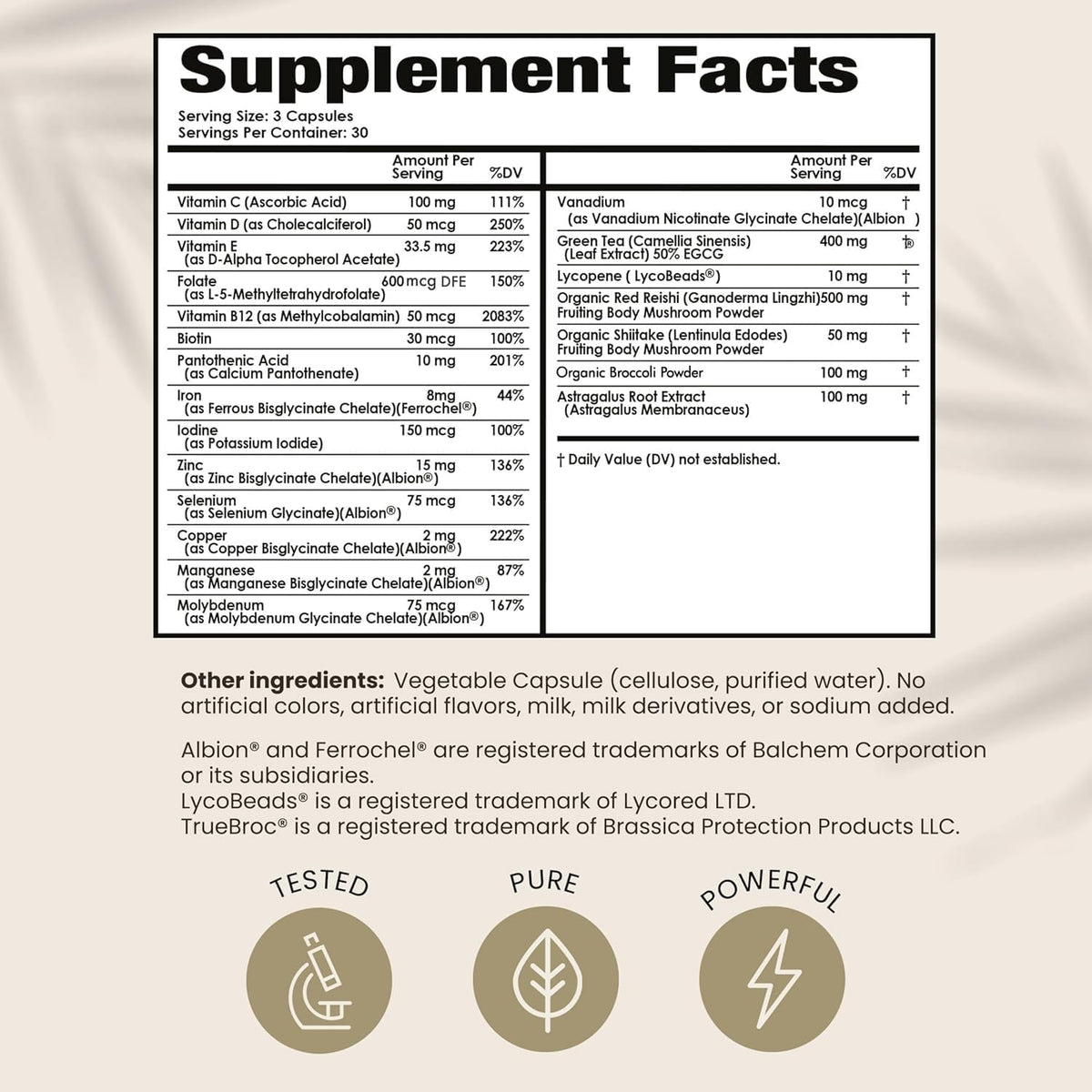 PAPCLEAR Physician Formulated | Natural Immune Support Food Supplement | 21 Vitamins & Nutrients with Organic Shiitake Mushroom & Lycopene | 90 Capsules | Pack of 2 - görsel 5