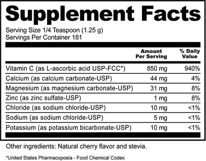 NutriBiotic Cherry Electro-C Vitamin C & Electrolyte Powder, 227 g