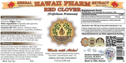 Hawaii Pharm Red Clover (Trifolium Pratense) Liquid Extract, 4 fl oz