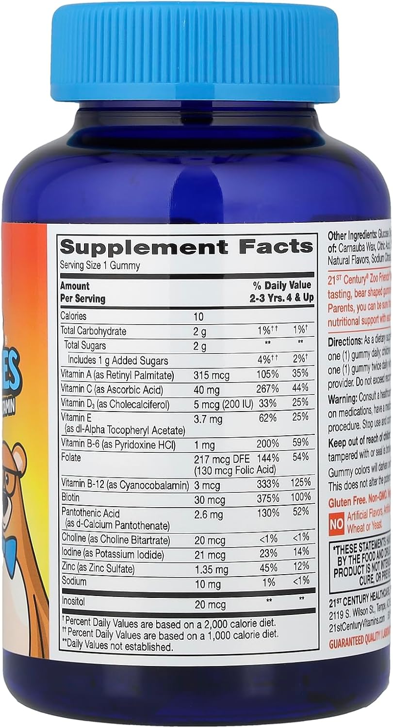 21st Century Zoo Friends Multi Gummies Plus Extra C - Fruit Flavours, 60 Gummies - görsel 2