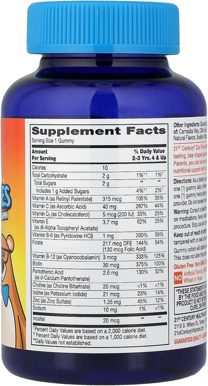 21st Century Zoo Friends Multi Gummies Plus Extra C - Fruit Flavours, 60 Gummies