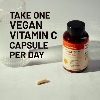 NatureWise Vitamin C 1000 mg Capsules – Extra Strength Vegan Supplement, 60 Capsules