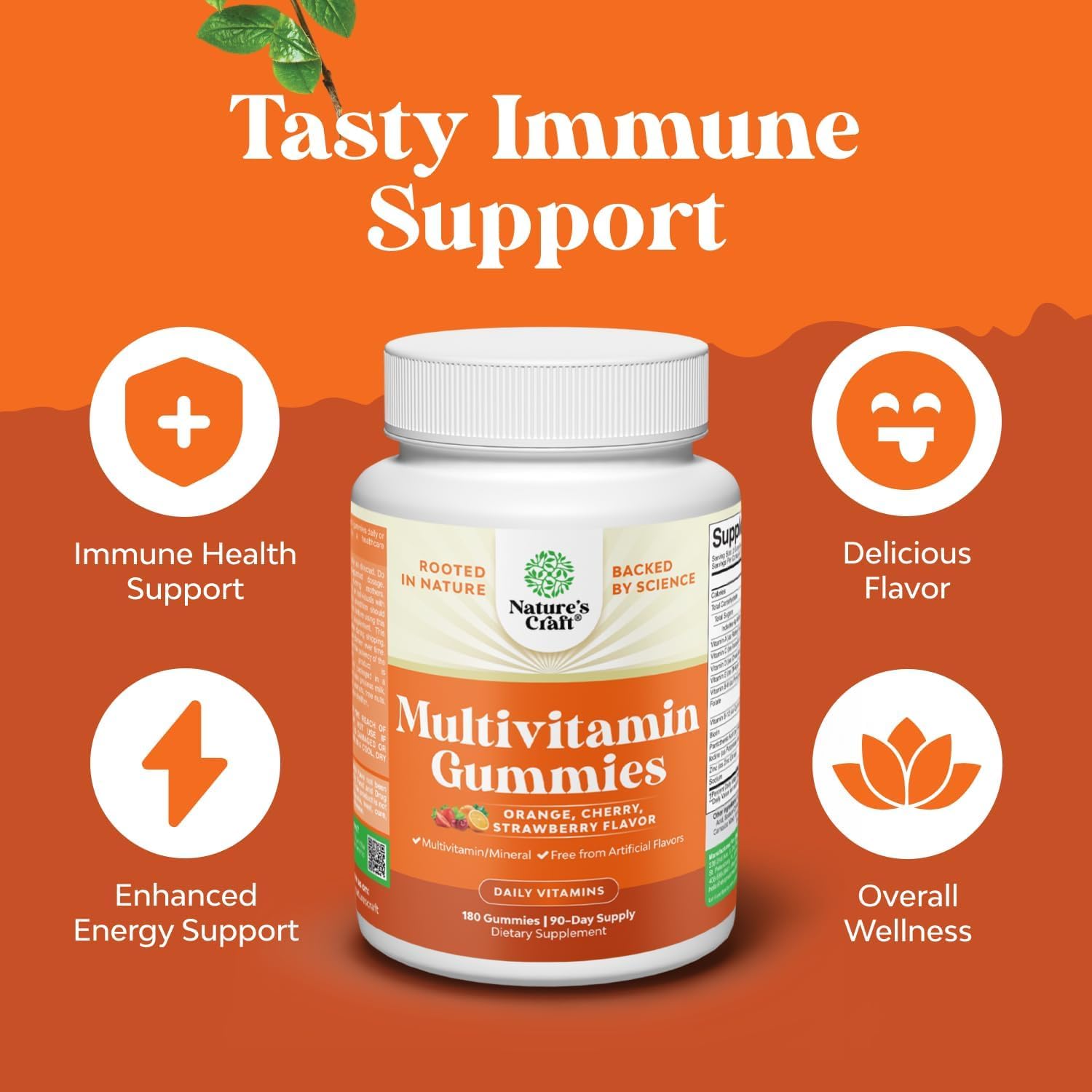 Potent Daily Multivitamin Gummies for Adults – Wellness Blend of Vitamin D, A, C, E, B12, Zinc, and Biotin – Non-GMO, Gluten-free, Halal – 180 Gummies - görsel 2