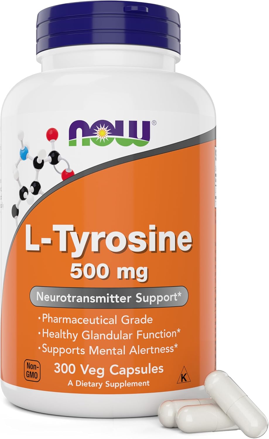 Now Foods L-Tyrosine 500mg, 300 Capsules - görsel 1