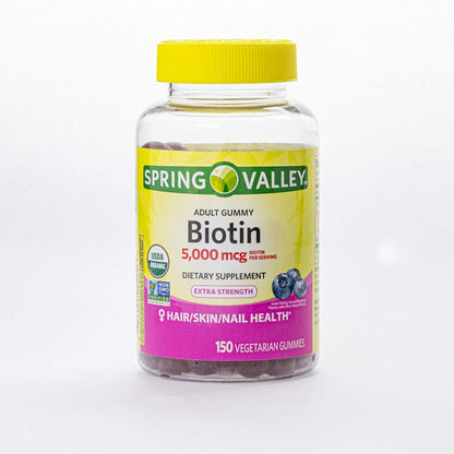 SPORTIMES Spring Valley Biotin 5000 mcg 150 Gummies