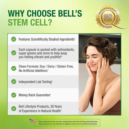 Bell Stem Cell Supplement – Supports Your Body's Natural Cell Renewal (Pack of 2, 60 Capsules)