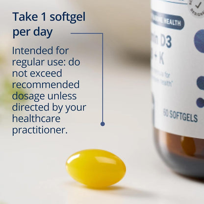 Metagenics Vitamin D3 and Vitamin K2 10,000 IU with MK-7 – 60 Softgels