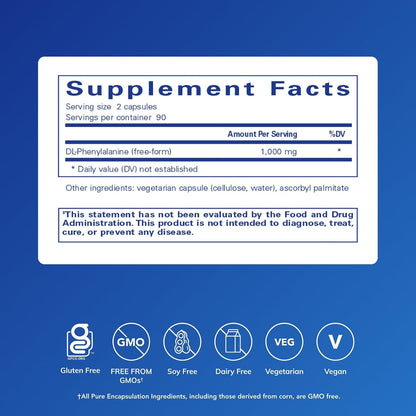 Pure Encapsulations DL-Phenylalanine – 180 Capsules