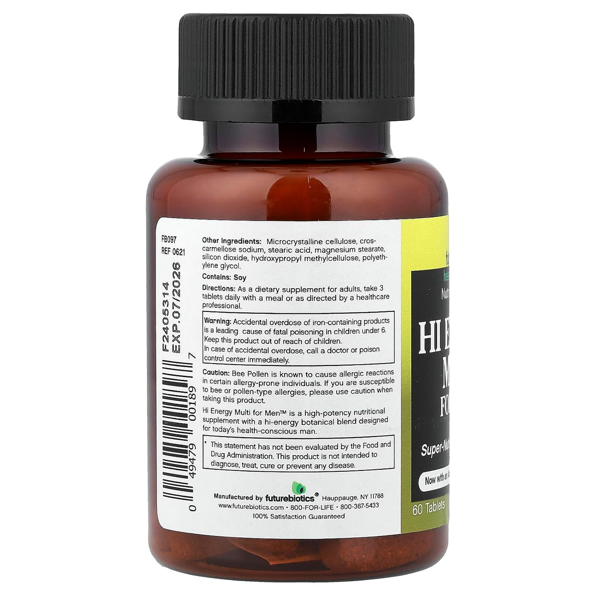 Futurebiotics Multi Energy for Men Multivitamin - 60 Tablets - görsel 3