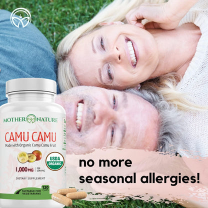MNO Organic Camu Camu Vitamin C 1000mg, Wholefood Immune Support, 120 Capsules